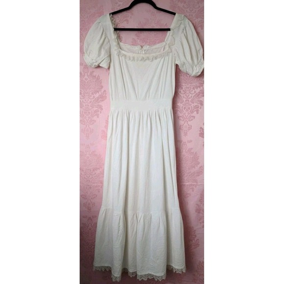 Antique Victorian Women's Bodiced Princess Petticoat Cotton & Lace *Flaws